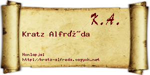 Kratz Alfréda névjegykártya